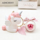 Aimorny Eternal Flower Rose Einhorn Schlüsselbund Geschenkbox Praktische herzzerreißende chinesische Valentinstagsgeburtstagsgeschenk für Freundin
