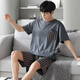 Yalu Modal Summer Pyjamas Herren dünne lose Shortsleeved Shorts für Sommersporthausbekleidungsanzug QDM3519# L