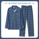 Pyjamas en coton iOSN Pajamas pour hommes et automne à manches longues pantalons minces jeunes de grande taille de vêtements d'été