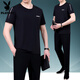 Playboy (Playboy Outdoor) Sommer Ice Seide Kurzärärmelte T-Shirt Herrenanzug 2025 neuer Stil mittleren und älterer Vatertags Sommer Sportbekleidung zweiteiliger JM869 Bean Green XL