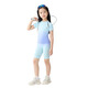 Ikano I.Karnow Kinderradsportsportset Sommer Schnelle Trockenkleidung 2025 Sommermädchen Outdoor Training Kleidung und atmungsaktive Kinderkleidung 17152 Blau und grüner Gradienten [Speed ​​Trockenschweiß absorbierend] 150 [Empfohlene Höhe 145-165 cm]