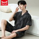 Catman MIIOW pajamas men's summer short-sleeved shorts summer thin men's men's style can be worn with loose casual large size home clothes 6624 men's style M standard (high 165100 Jin [Jin equals 0.5 kg])