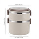 Jingdie insulated lunch box for work stainless steel lunch box insulated lunch box portable lunch box multi-layer with rice bowl large capacity portable lunch box beige double layer