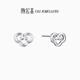 Chao Acer Platinum Earrings Women's PT950 Earrings Auspicious Cloud Pattern Ear Care Gift for Girlfriend Priced at 170 Yuan 1.45g, One Pair (Free Silicone Ear Plugs)