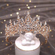 
ShiJUN Adult Gift Crown Three-Piece Set Bridal Headdress Wedding Dress 2025 New Wedding Accessories Wedding Necklace Wedding Birthday King Golden Crown + Earrings Hook (Gift Box Package)
