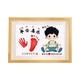 Kachi Muning baby fetal hair umbilical cord photo frame souvenir diy DIY souvenir commemorative newborn hand and foot imprint mud homemade walnut color (F type-girl) peace and joy ink pad A4