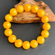 Yuzhi Natural Beeswax Collection Grade Armband Alte Bienenwachs Hühnöl Gelbbber Runde Perlen Männer und Frauen Armband mit Zertifikat Geschenke etwa 13,6 mm G679 Sammlung Waisenkind 22,75g