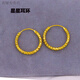 He Jiagong Lao Phoenix new fashion high quality plain hoop earrings hoop earrings feminine style hoop 2.0 star earrings a pair of the same style Lao Phoenix