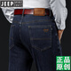JEEP SPIRIT2025新款牛仔裤男春秋厚款高腰深档中年高端弹力轻奢男长裤子 黑灰-679  厚款 29 码【腰围2.2尺】