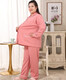 Yiruocai Large-Size-Pyjamas für Frauen 200 Jin [Jin gleich 0,5 kg] plus Fett Plus-Größe Spring- und Herbst-Frauen-Pyjamas extra großgröße 300 Jin [Jin gleich 0,5 kg] High-End-Design Sense Runde Hals 9274 Rost-Red-Eingröße XL135-160 Jin [Jin gleich) gleich 0,5 kg kg