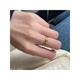 QUAMER titanium steel plated 18K gold pigmented ring geometric H ring women's fashion ins scenery closed ring not US No. 5 (high quality)
