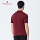Mengtejiao [Recomendado por la madre central] [Seda brillante de color brillante/mostrador de color brillante] Camiseta de manga corta para hombres en el verano Polo de la solapa de negocios de color sólido 9195 Borgoña 3 160/80a