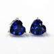 Shienchao fashionable heart-shaped tanzanite earrings tanzanite sapphire earrings Korean style sterling silver inlaid hypoallergenic gift main stone 7X7mm