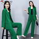 Woodpecker single/suit 2025 new spring socialite small fragrant suit professional royal sister wide-leg pants two-piece suit women summer black jacket + pants + white vest light and thin M