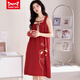
Cat Man MIIOW nightgown Women's summer pure cotton thin sleeveless suspender pajamas suit wedding festive natal D9906 M
