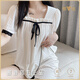 Yalu solid color square collar pajamas for women in summer 2025 new short-sleeved cotton internet celebrity shorts suit outside home clothes 761 with chest pad M [80-100 Jin [Jin equals 0.5 kg] wear]