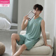 Modal Men's Pyjamas Vest modal mince sans manches adolescentes Summer Plus taille Jin [Jin est égal à 0,5 kg] Suit à domicile en deux pièces 12027 [ensemble masculin] L [suggéré 100-140 Jin [Jin est égal à 0,5 kg]]]