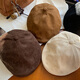 Xuanyan retro Japanese progressive hat women's British style all-match beret big head circumference backward duck bill newsboy hat beret dark brown