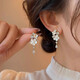 Platinum Earrings Women's French Sparkling Diamond Flower Tassel Earrings Gentle Temperament Light Luxury Niche High-end Earrings Earrings Earrings Flashing Diamond Flower Tassel Earrings