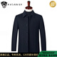 Nasaover Light Luxury Men's veste d'hiver court 100% pur en laine en laine en laine de laine d'âge moyen épaissie de veste d'hiver chaude bleu marine masculin m