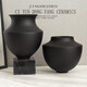 Neue chinesische einfache Keramik matte schwarze Keramikglas Vase-Sensing Wohnzimmerzubehör Licht Luxusblumenarrangement mittelalterliche Ornamente 9273-3