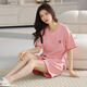 
Modal pure cotton pajamas for women in summer short-sleeved two-piece set cartoon sweet summer thin cute outdoor wear clothes orange A9856 shorts M [80-100Jin [Jin equals 0.5 kg]]