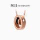 Chao Acer Xiao Yuanman 18K gold necklace for women rose gold pendant color gold ring set chain birthday gift YD chain length about 42CM