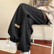 S.Sofea Herbst Oversize American Swatpants Lose Lose großer Bindungssporthosen K1049-Black+K1049-Grau M Empfohlen 90-115jin [Jin gleich 0,5 kg] kann 95-115jin tragen [Jin gleich 0,5 kg]