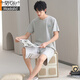 Pajamas modales de hombre de verano Summer de manga corta Set 2025 El nuevo traje de casa de verano de algodón puede estar al aire libre 6630 L