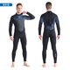 OUZO 3mm wetsuit thickened warm winter swimsuit snorkeling suit surfing suit men's long-sleeved long pants one-piece black BCM3002-B S