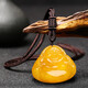 Keshan old phoenix beeswax pendant natural beeswax pendant necklace men and women water drop Pixiu sweater chain Wushi brand chicken gourd pendant lanyard style with certificate