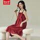 
Cat Man MIIOW nightgown Women's summer pure cotton thin sleeveless suspender pajamas suit wedding festive natal D9906 M