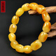 Amber Pai, one thing, one picture, one certificate, natural amber, Russian material, chicken fat, yellow beeswax bracelet for men and women, no cracks, 21.3g, 11*15mm
