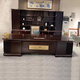 New Chinese style solid wood office desk boss desk North American black walnut modern light luxury chairman's office executive desk 2.0m boss desk (ash wood)
