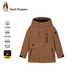 Hush Puppies children's clothing boys' three-proof plus velvet windbreaker autumn and winter children's warm outdoor thick coat mocha brown 160