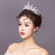 YIBIY新娘结婚头饰皇冠项链耳环三件套新款礼服头纱配饰大气王冠发饰女 银色皇冠【简装】