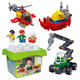 Variety engineering car screwdriver excavator crane large particles plugged lego building block children's toys 9721 aircraft 17 particles 1 doll