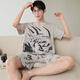 Qingyou Dragon Ball Wukong Pyjamas Men's Summer Summer à manches courtes Dragon Ball Wukong Teenager Junior High School Student Style Thin Large 6627 # Luffy-Dmy - Shorts à manches à manche