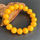 Yuzhi Natural Beeswax Collection Grade Armband Alte Bienenwachs Hühnöl Gelbbber Runde Perlen Männer und Frauen Armband mit Zertifikat Geschenke etwa 13,6 mm G679 Sammlung Waisenkind 22,75g