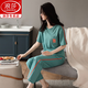 Langsha Pure Cotton Pajamas's 2025 Summer delgada pantalones de manga corta de manga de manga en casa El juego de verano de algodón casual de algodón se puede usar afuera 7374 rosa M [80-100Jin [Jin es igual a 0.5 kg]]]