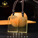 Bailuoqi natural citrine safe brand pendant for men and women necklace Pixiu square brand raw stone pendant amulet about 30*50mm