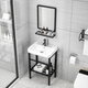 Petit appartement bassin de lavage en céramique, lavabo, évier de salle de bain, bassin de comptoir, bassin de colonne de balcon 4837E Basin + drain de support / petit appartement