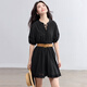
Chamdora Bohemian pure cotton tied V-neck dress for women summer ruffled rotator sleeves A-line skirt romantic midi skirt