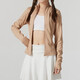 Adidas (adidas) Yoga-Fitness-Sportanzug von Frauen, Lauftraininganzug, trendy, komfortable und atmungsaktive Freizeitkleidung, schlanke Kragenjacke + Bindungshosen/zweiteilige Set Xs
