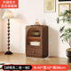 I love Sichuan Weizhong antique style glass door bookcase wine cabinet tea bar cabinet home living room standing cabinet TV side cabinet display storage locker 40*42*98 walnut color/delivered into the home