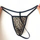 Slap type one piece men's thong ice silk thin translucent sexy boys low waist high elastic T-type underwear leopard print