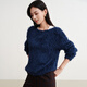 EP Yaying Women's Wear Brushed Soft Round Neck Loose Pullover Sweater 2025 Winter New Style 9599A Navy Blue L