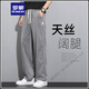 罗蒙（ROMON）天丝牛仔裤男款2025新款夏季薄款潮牌直筒宽松冰丝阔腿休闲长裤子 1048灰色 升级版夏款 M 建议90-115斤