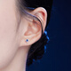 Lukfook Jewelry 18K gold sapphire stud earrings (single) 5 points in total/white 18K/approx. 0.30g
