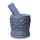 Shijanu black stone bluestone hand-carved stone mortar garlic mortar garlic pounder bowl mortar grinder medicine jar pounder bluestone hand-chiselled stone mortar diameter 20 cm
